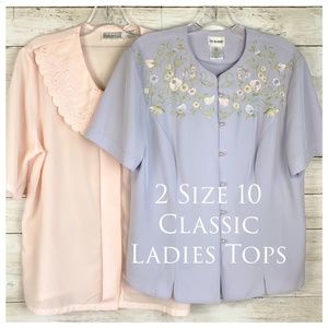 2 Size 10 Classic Retro Ladies Top Bundle